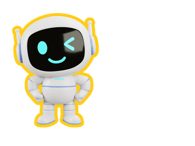 Robot mascot winking